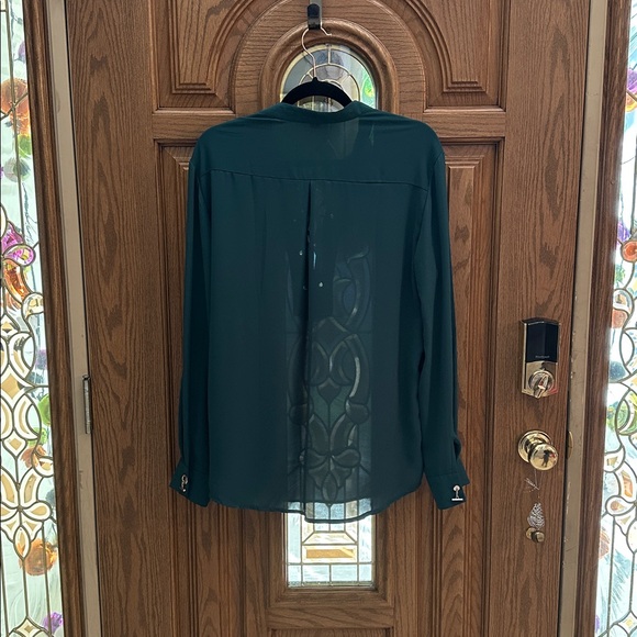 069 AMISU Dark Green Lace Front Top - Picture 4 of 8